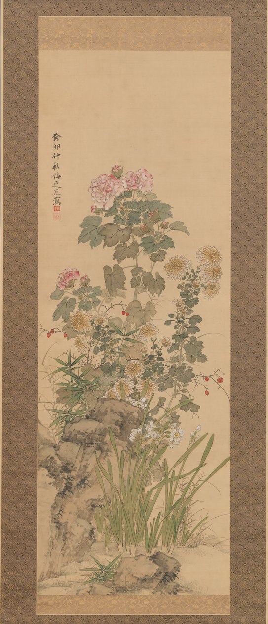 Höstblommor, 1843. av Yamamoto Baiitsu