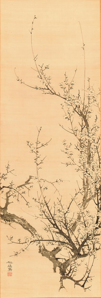Plommon, före 1856 (bläck på siden) av Yamamoto Baiitsu