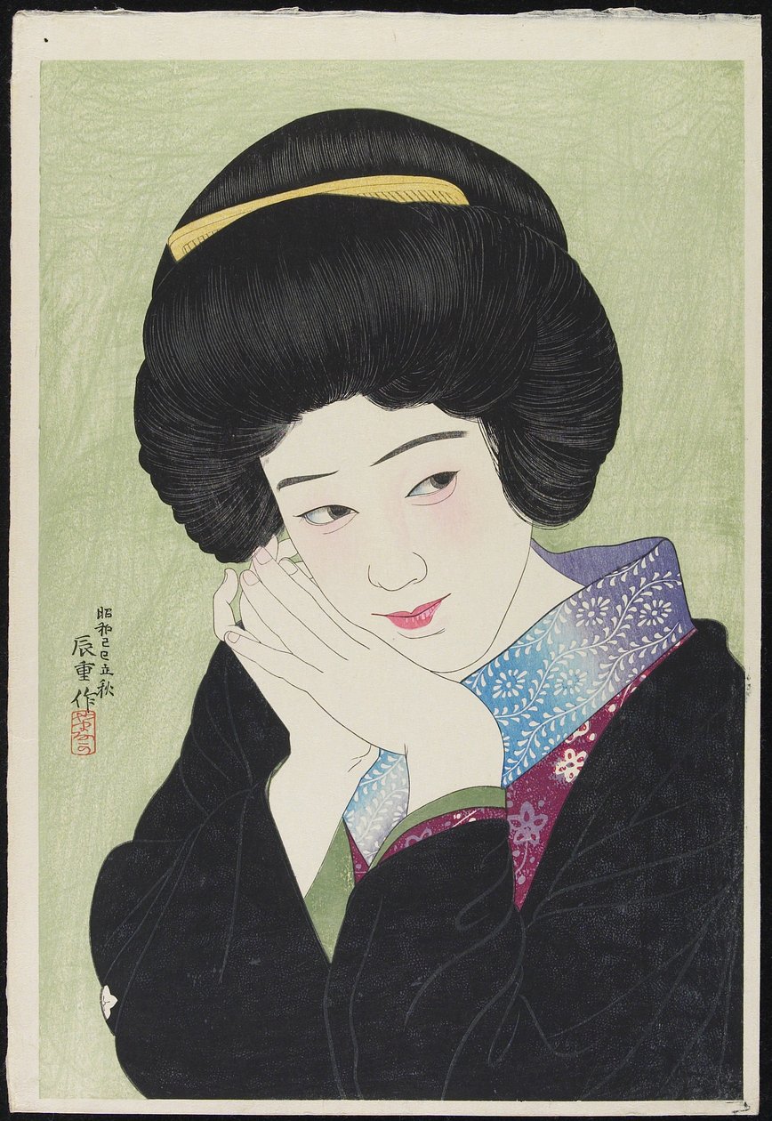 Skådespelerskan Sakai Yoneko, augusti 1929 (träblock i färg) av Yamanaka Kodo 1869-1945 Yamanaka Kodo 1869-1945