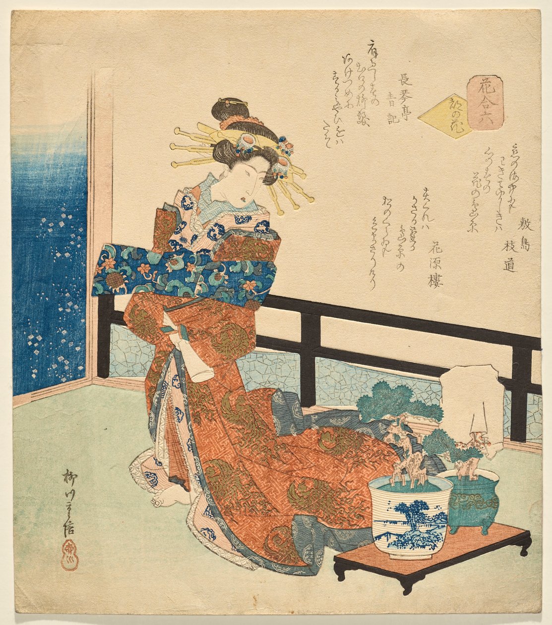 Number Six: Flowers of the Capital, från serien Flowers av Yanagawa Shigenobu II
