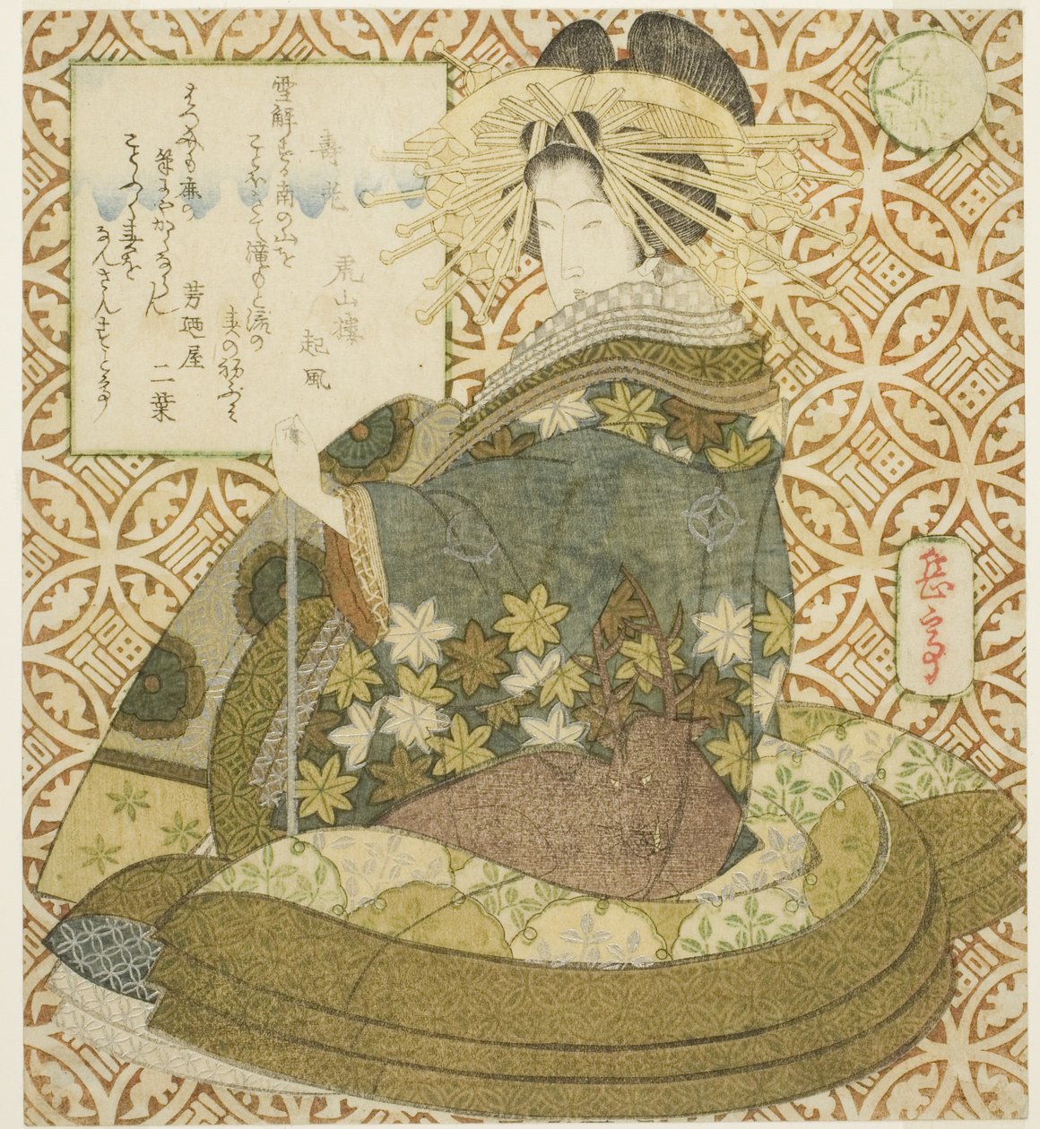 Jurojin, från serien "A Parody of the Seven Gods of Good Fortune (Mitate shichifukujin)" av Yashima Gakutei