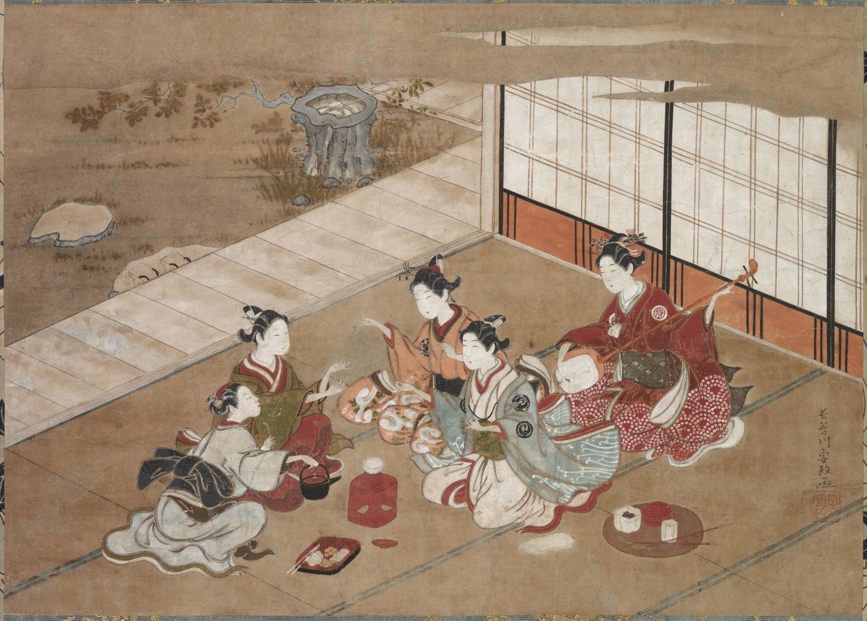 Spela handspelet, c. 1760. av Yasumasa Hasegawa