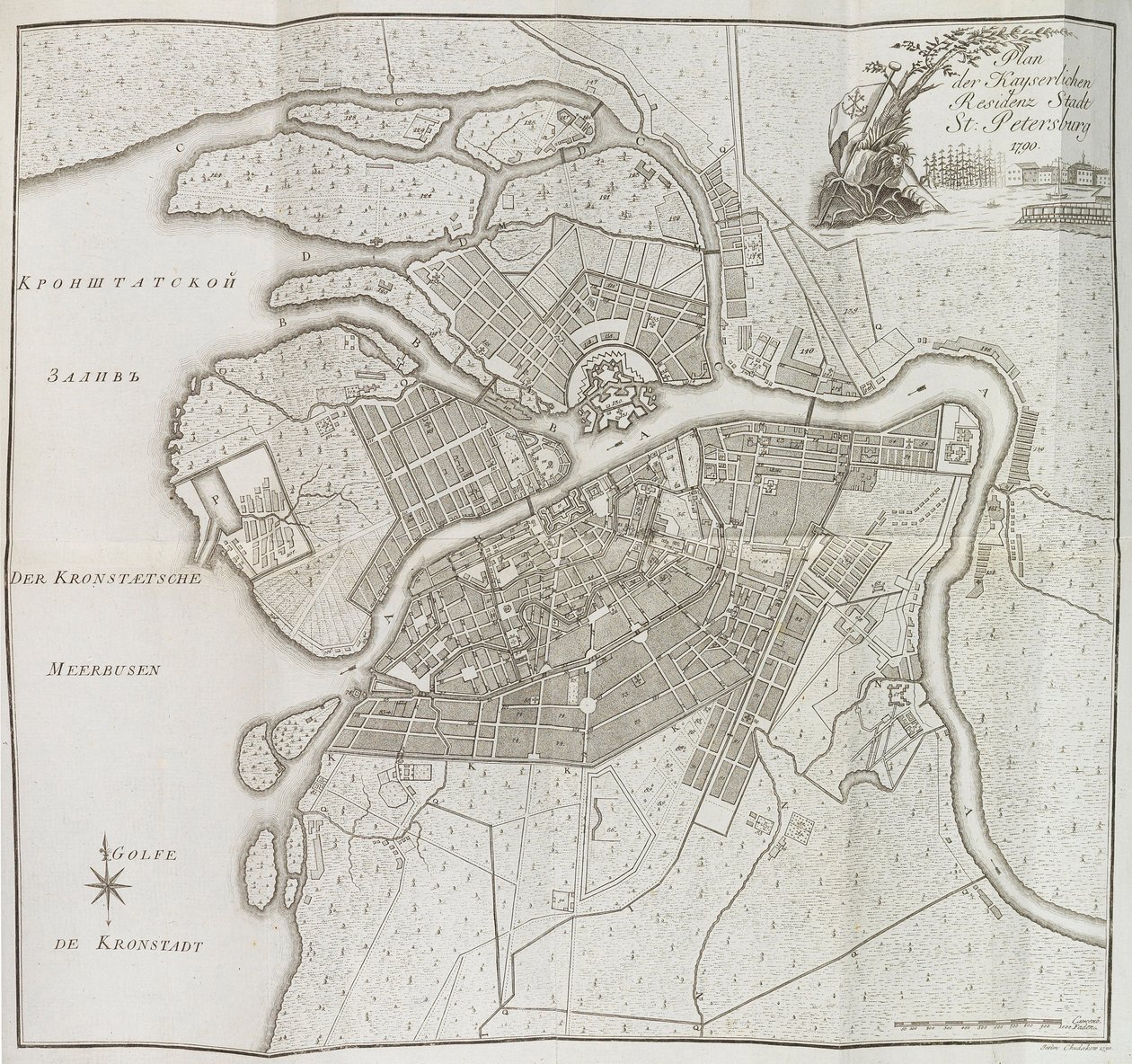 Karta över Sankt Petersburg, 1790. av Yefim Maximovich Khudyakov