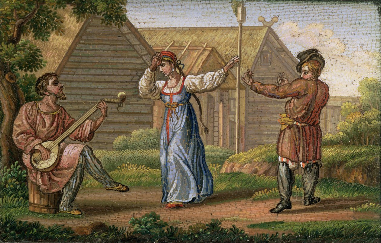 Rysk dans, av Yegor Yakovlevich Vekler (1800-61), ca 1830 (mosaik) av Yegor Yakovlevich Vekler
