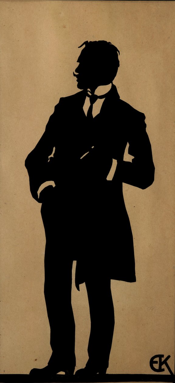 Porträtt av poeten Jurgis Baltrusaitis 1873-1944, 1910-talet. av Yelisaveta Sergeyevna Kruglikova