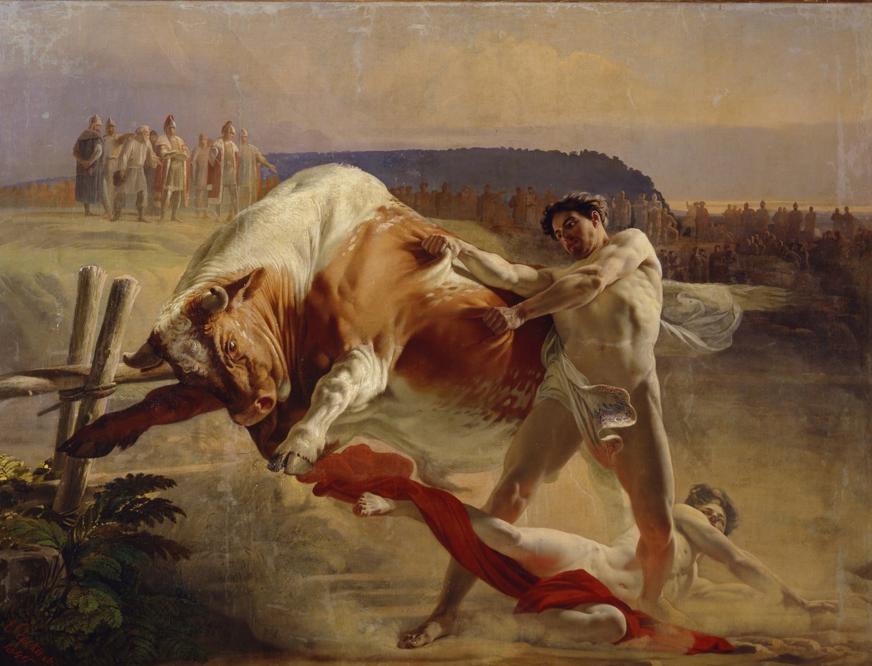 The Trial of Strength of Yan Usmovets, 1849 av Yevgraf Semyonovich Sorokin