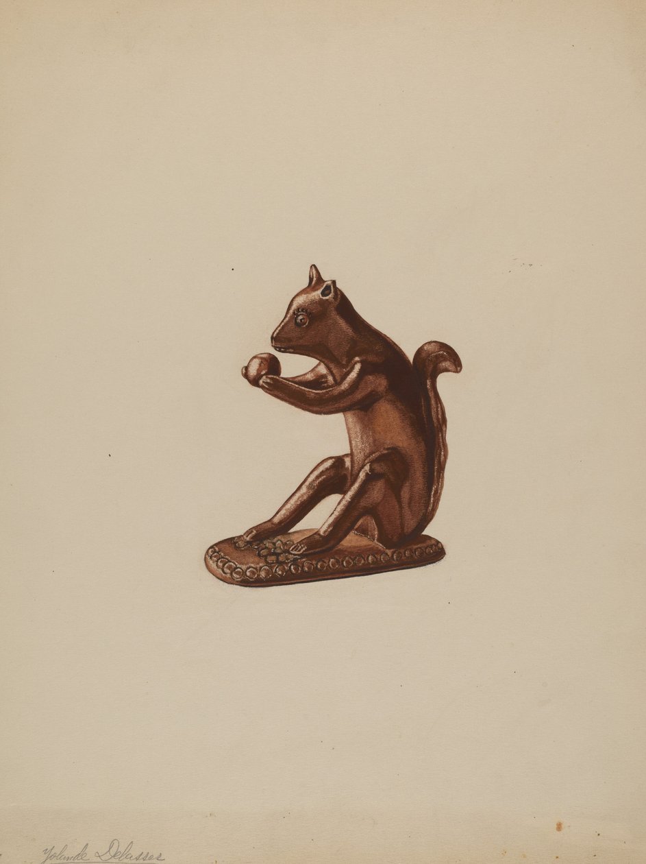 Ekorrestatyett, ca. 1937. av Yolande Delasser