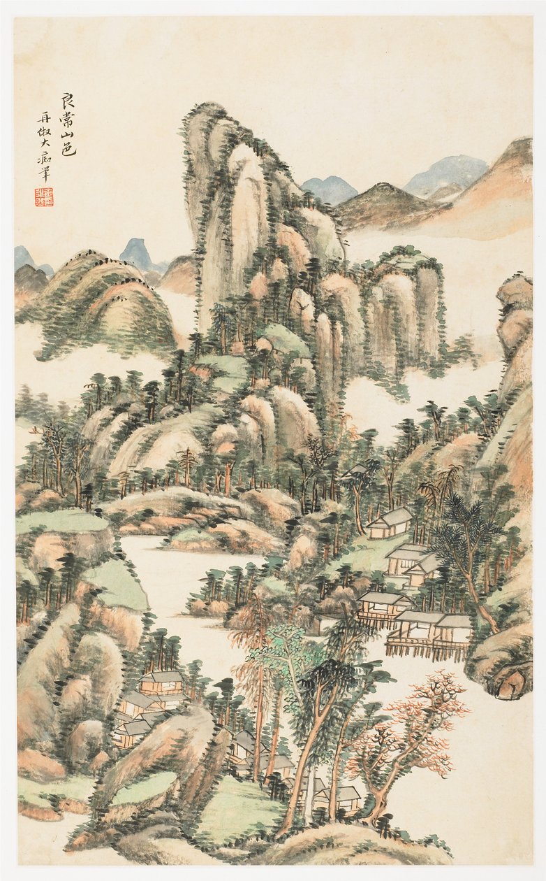 Mountain Color på berget Liangchang, från ett album med 12 blad av Yongxi Jin