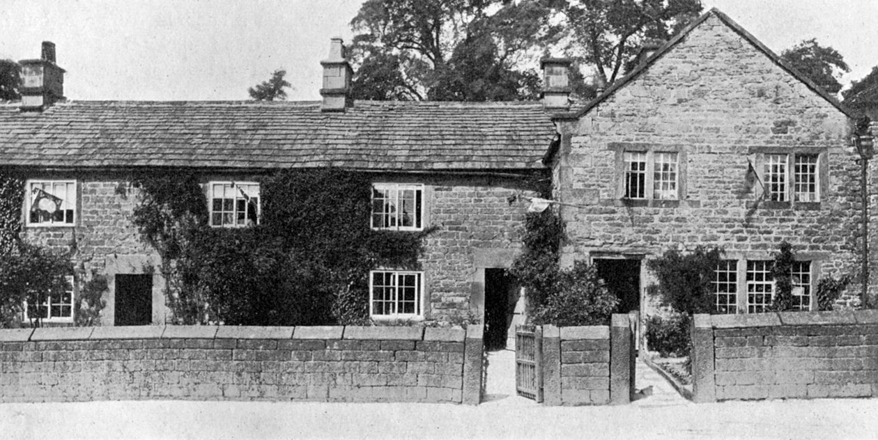 Hus i Eyam, där den stora pesten bröt ut, Derbyshire, 1924-1926 av York and Son