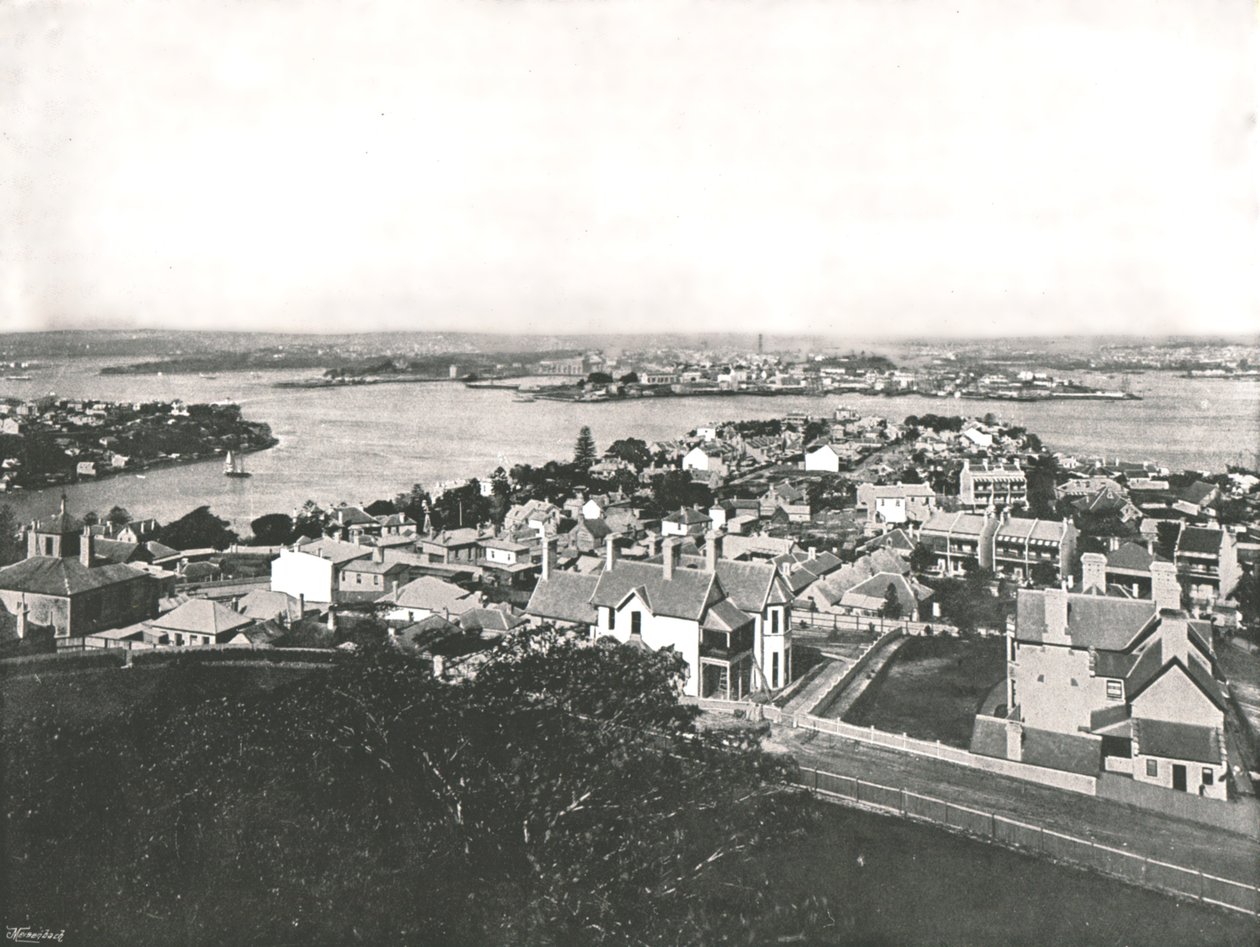 Utsikt från North Shore, Sydney, Australien, 1895. av York and Son