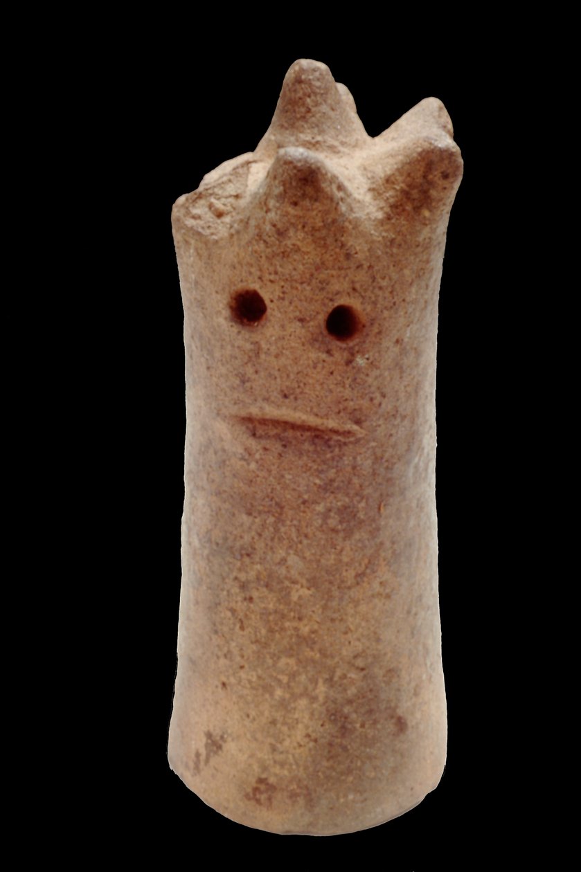 Cylindriskt människohuvud, från Ife, 1100-1400-talet (terrakotta) av Yoruba Culture