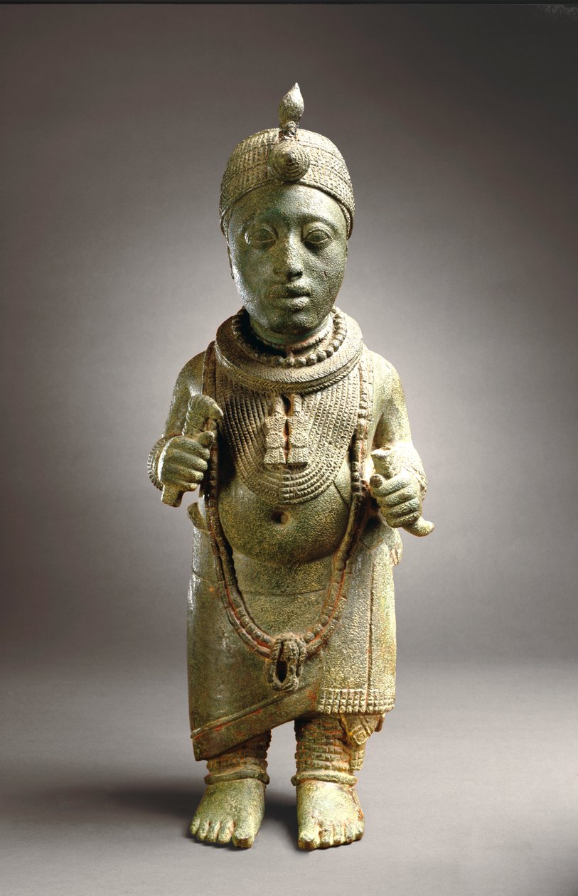 Figur av en Oni, Ife (zinkmässing), ca. 14:e c. av Yoruba Culture