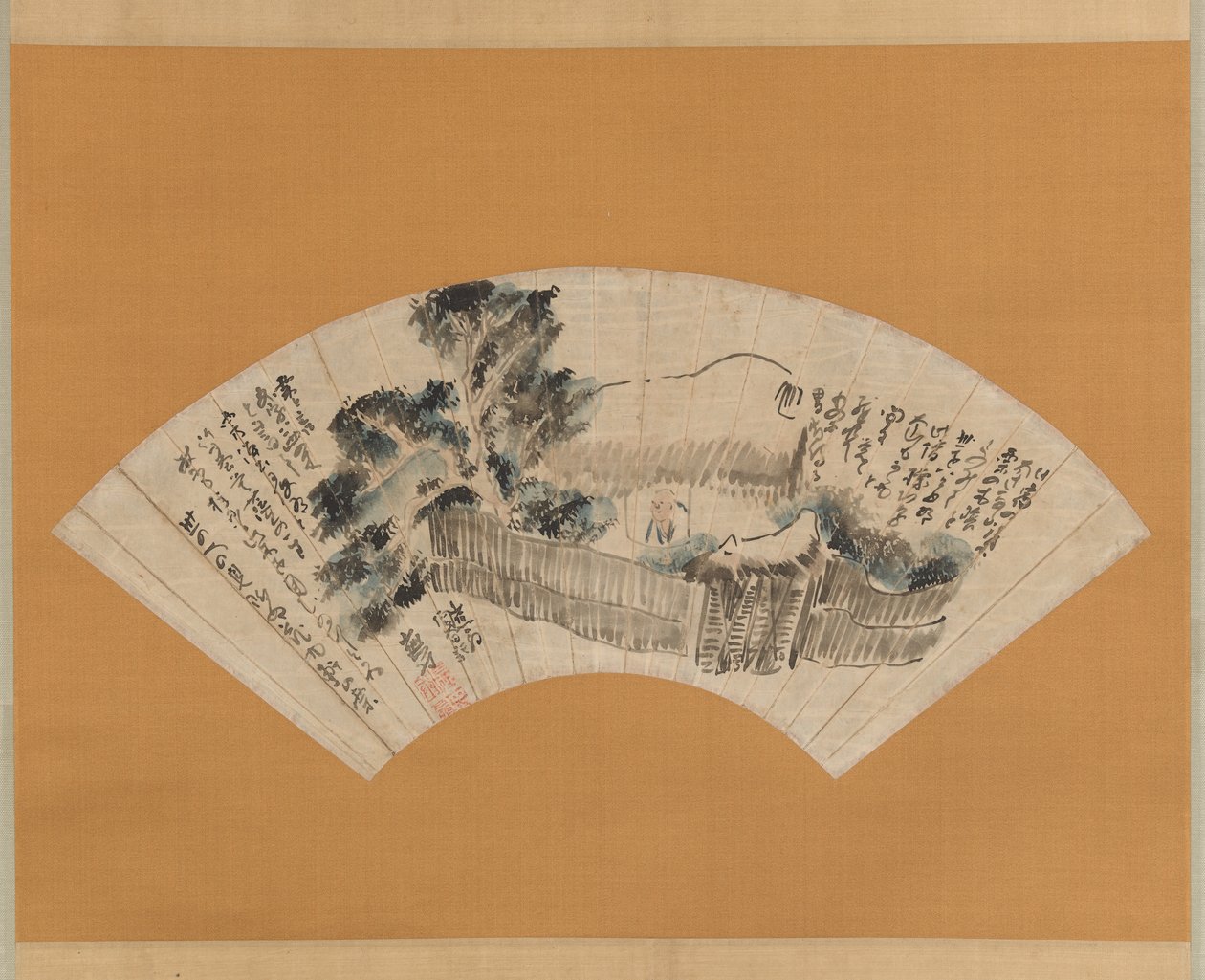 Scen från The Narrow Road till Deep North Oku no hosomichi, ca. 1780. av Yosa Buson