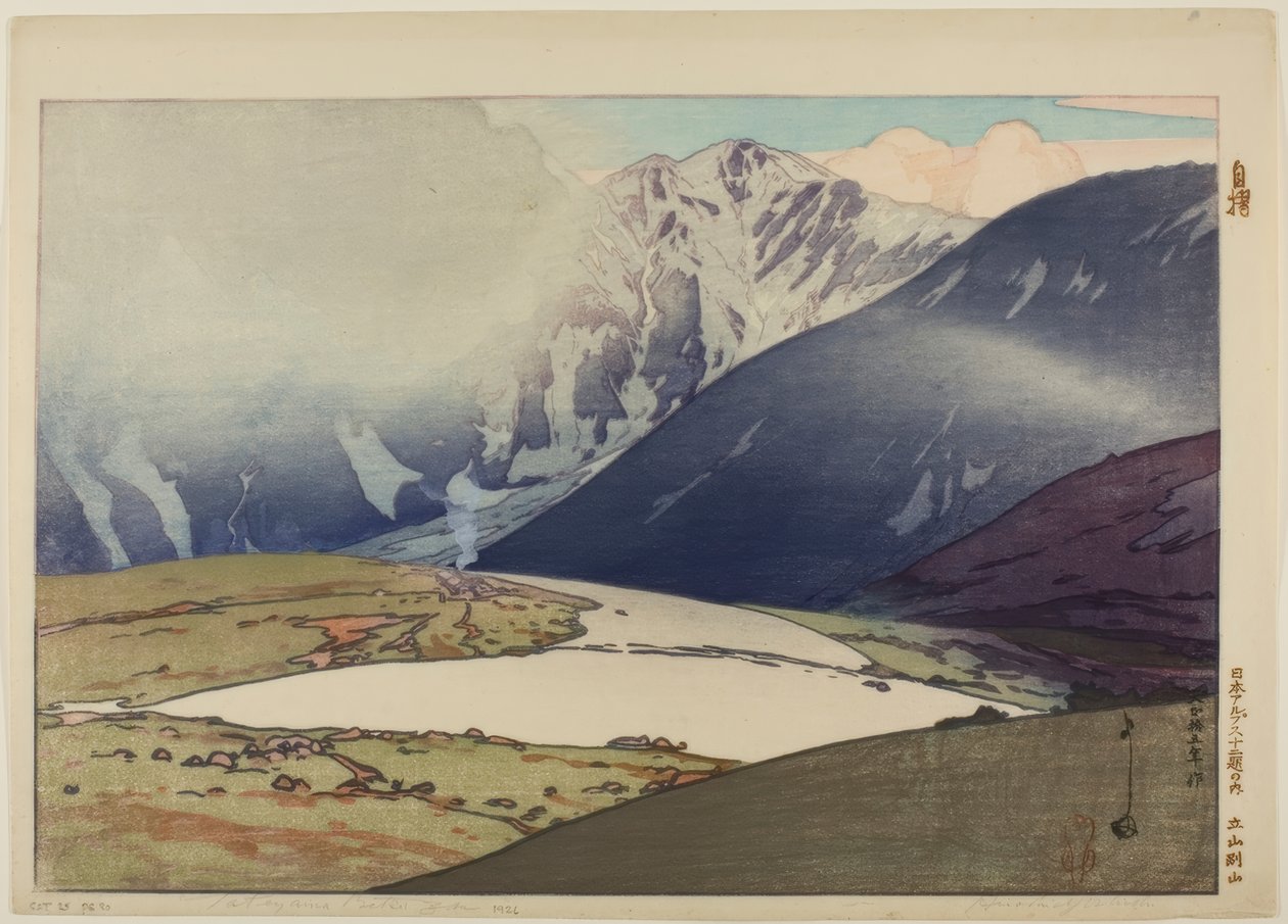 Tateyama Betsuzan, från serien "Twelve Scenes of Japanese Alps" av Yoshida Hiroshi