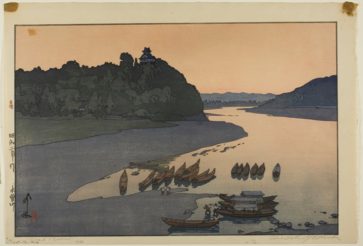 The Kiso River, från serien "Hotei #85" av Yoshida Hiroshi