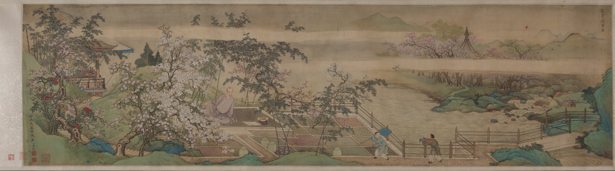 Rengörande medicinska örter i strömmen en vårdag, 1703. av Yu Zhiding