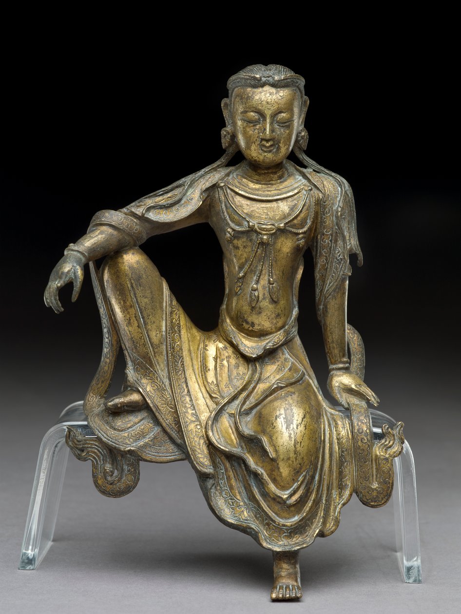 Bodhisattva Avalokitesvara, Yuan-dynastin (förgylld brons) (se även 119004) av Yuan Dynasty Chinese School