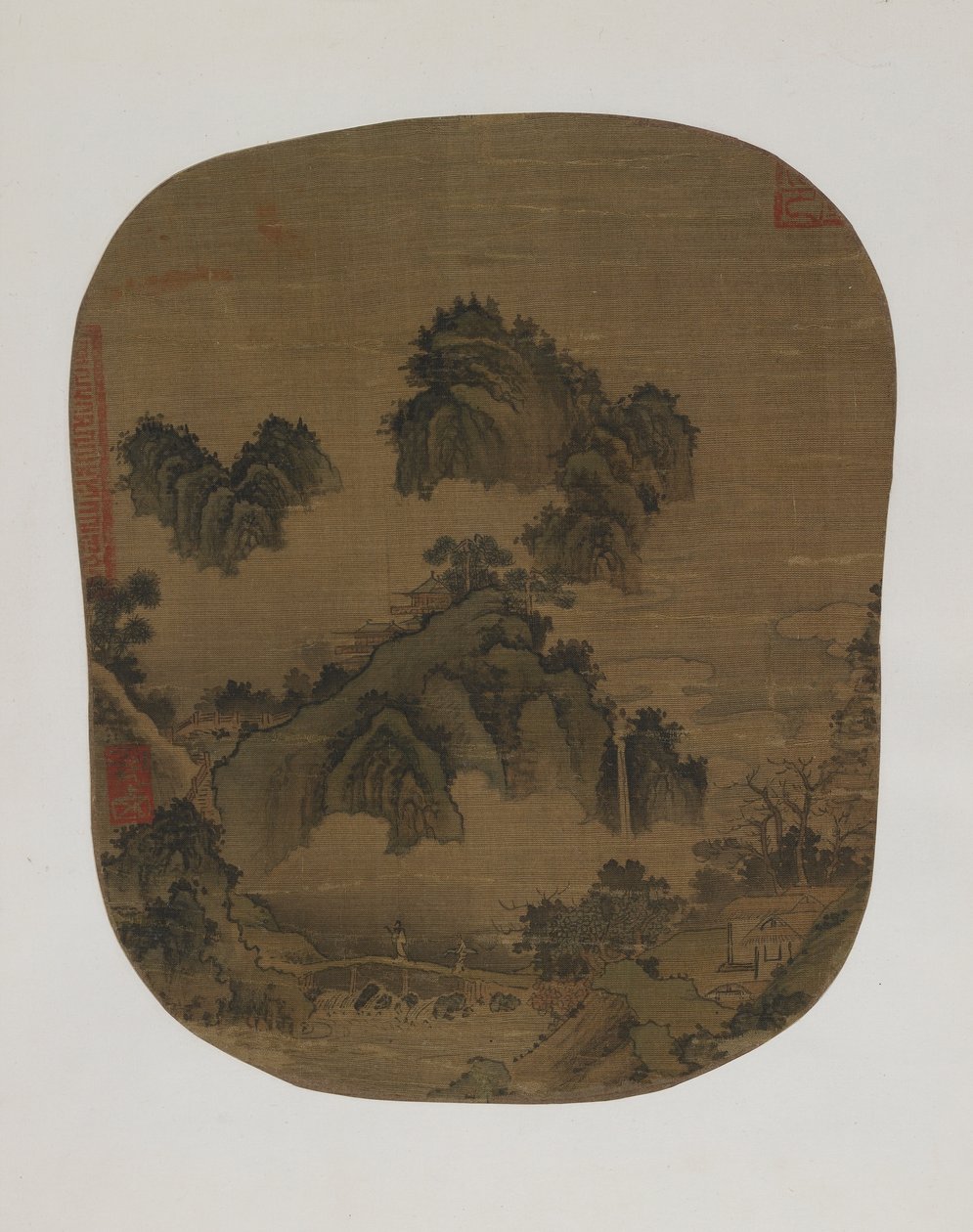 Bergslandskap av Yuan Dynasty Chinese School