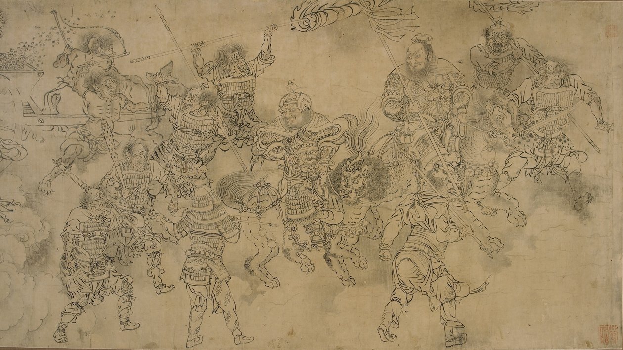 Följ av vattenministern, sent 1200-tidigt 1300-tal (bläck på papper) av Yuan Dynasty Chinese School