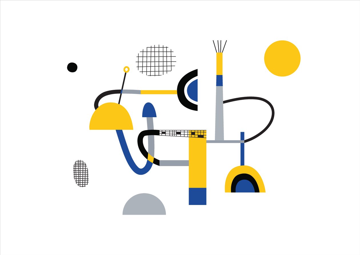 Abstrakt geometrisk komposition, 2017 (vektorillustration) av Yulia Drobova
