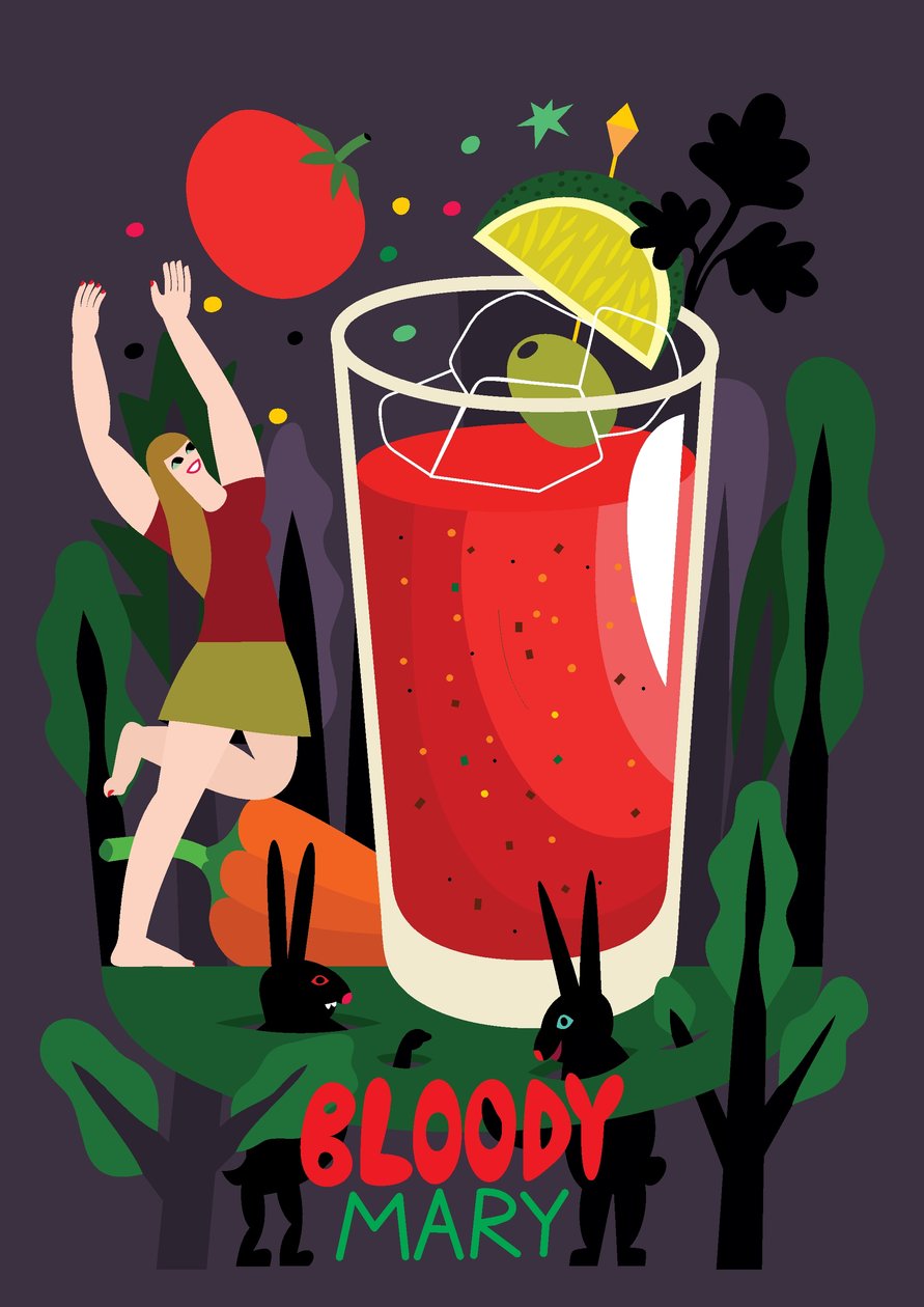Bloody Mary, 2017 (vektorillustration) av Yulia Drobova