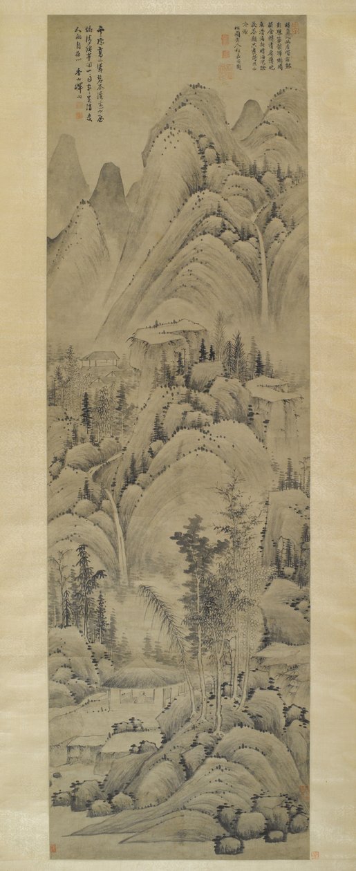 Landskap, hängande rulla, Mingdynastin (1368-1644) (bläck på papper) av Yun Hsiang Yun Hsiang