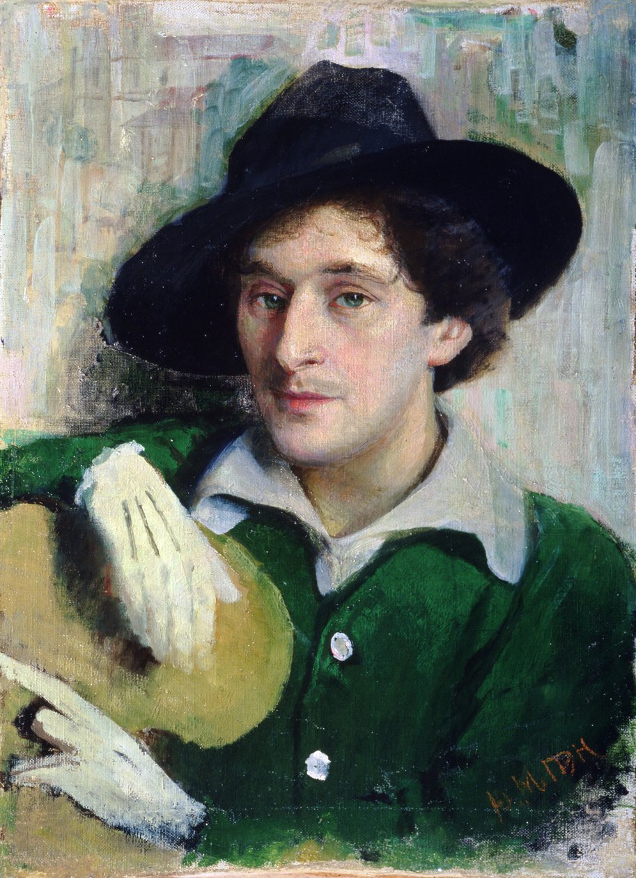 Porträtt av Marc Chagall, ca 1910 av Yuri Moiseyevich Pen