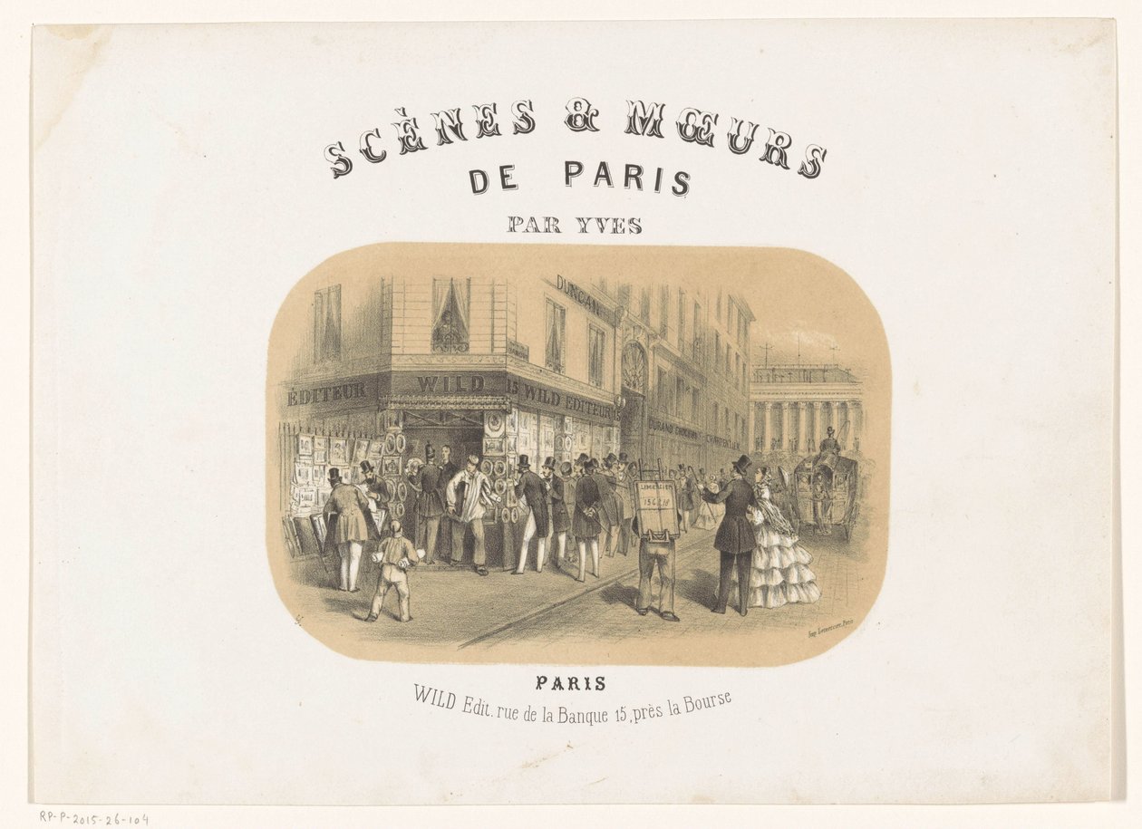 Exteriör av förlaget Wild i Paris Scenes & moeurs de Paris (serietitel på objekt) av Yves