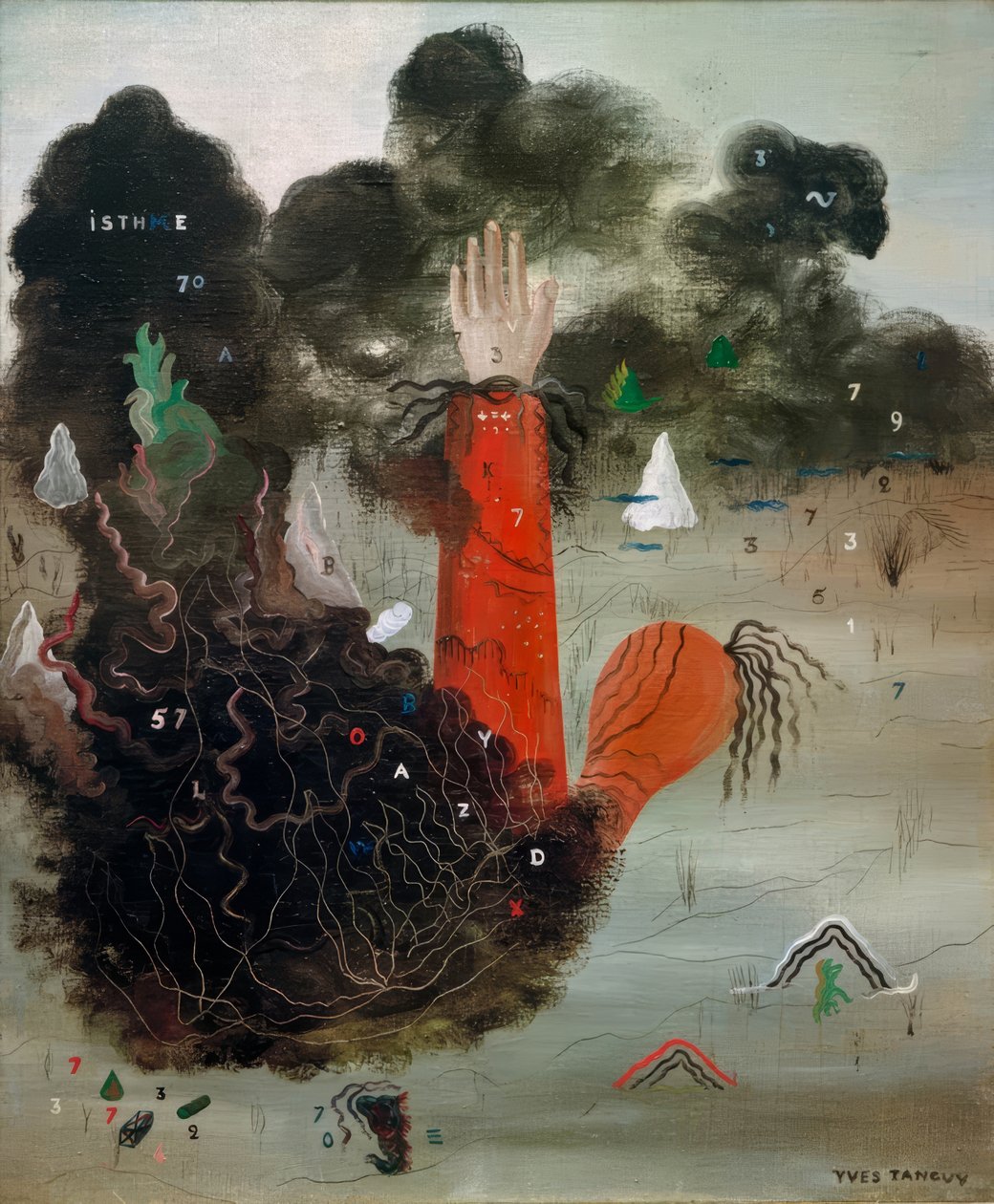Handen i molnen av Yves Tanguy