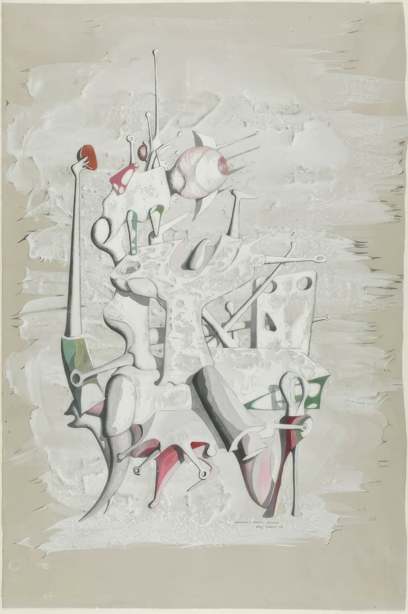 Hyllning till Marcel Duchamp (framsida); Konstruktion (baksida) av Yves Tanguy
