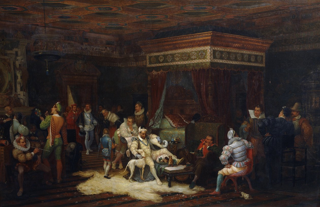 Duc de Guises ankomst till kung Henrik III:s kammare i Fontainebleau, 1861 av Yves Theophile Rene Grenier de Saint