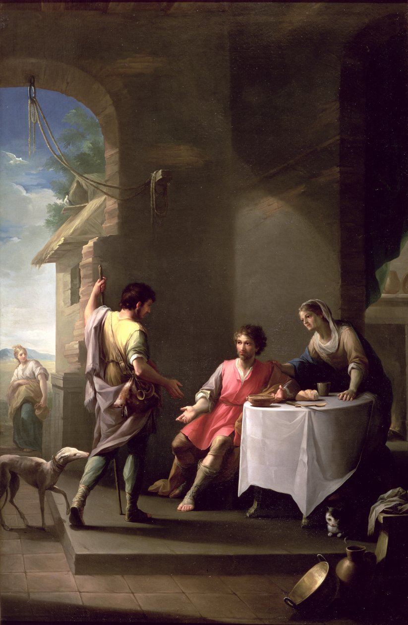 Esau säljer sin förstfödslorätt till Jakob, 1790-1800 av Zacarias Gonzalez Velazquez