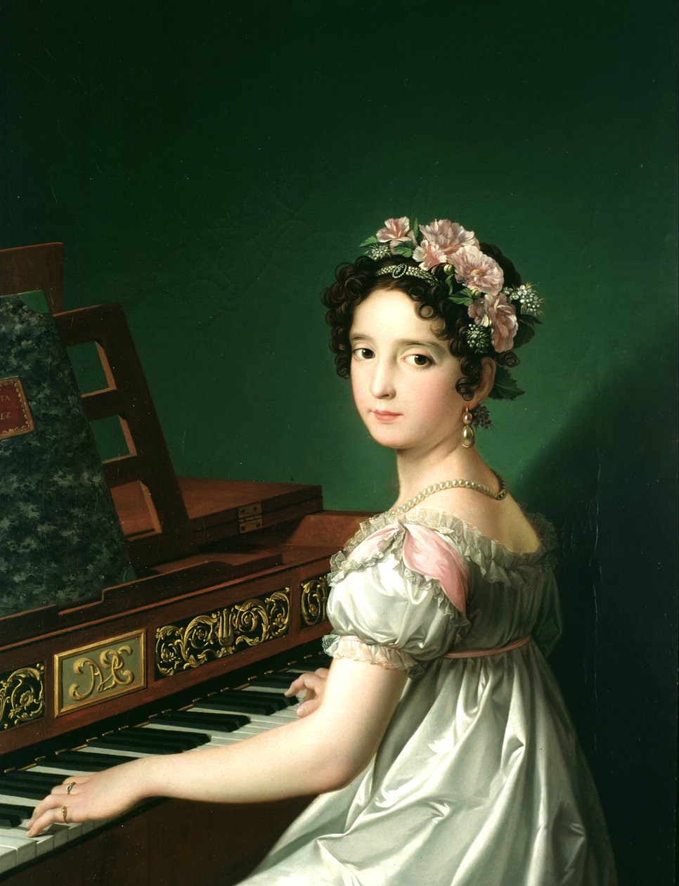Manuela González Velázquez, spelar piano av Zacarias Gonzalez Velazquez