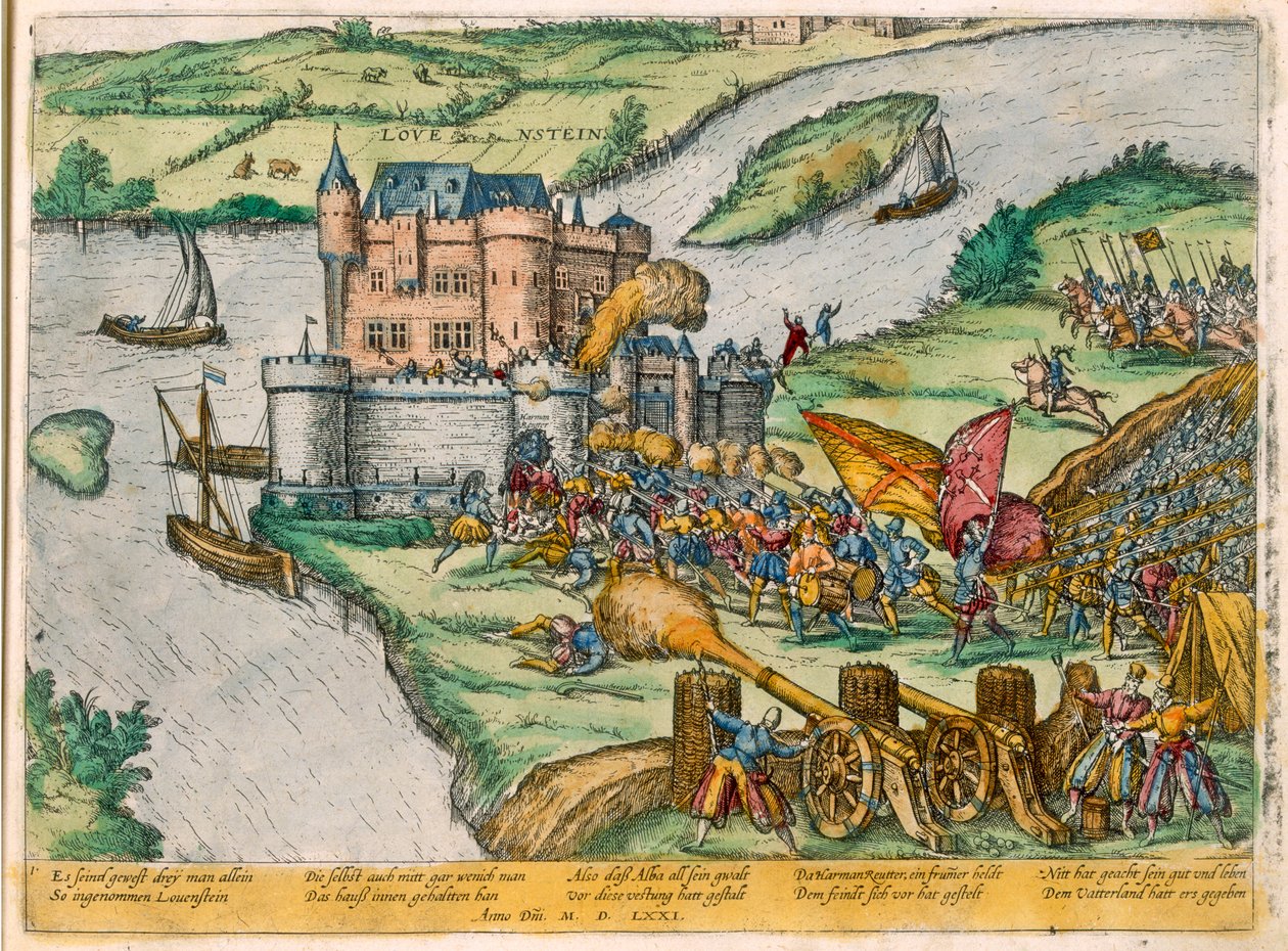 Belägringen av Louvain och Harman Reuters hjältemod mot de spanska styrkorna, 1571 av Zacharias Dolendo