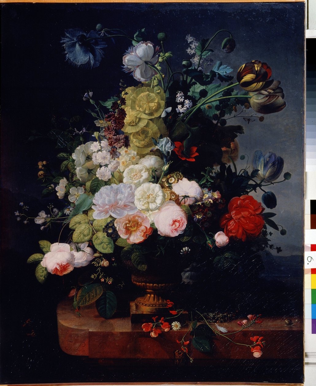 ""Bukett of Flowers"" Målning av Zachee Prevost (1797-1861) 1787 State Museum Arkhangelskoye Estate, Moskva av Zachée Prévost