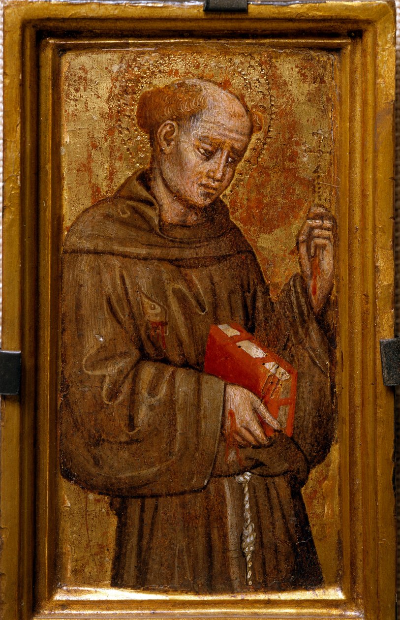 Saint Francois of Assisi (Saint Francis) Målning av Zanino di Pietro (1389-1448) 1415 Dim 14x7 cm Assisi, Museum of the Treasury of the Basilica of San Francesco. Perkins College av Zanino di Pietro