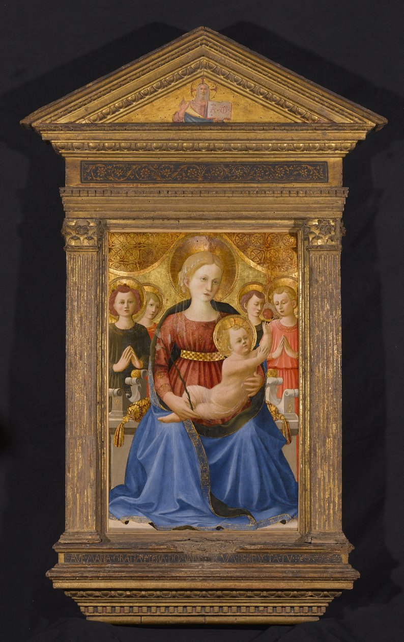 Virgin and Child with Four Angels and the Redeemer av Zanobi di Benedetto Strozzi
