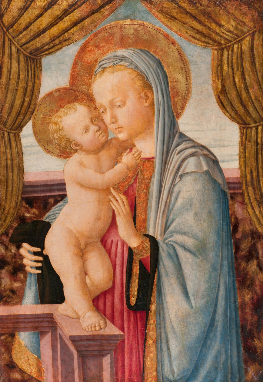 Madonna med Jesusbarnet (tempera på trä) av Zanobi Machiavelli