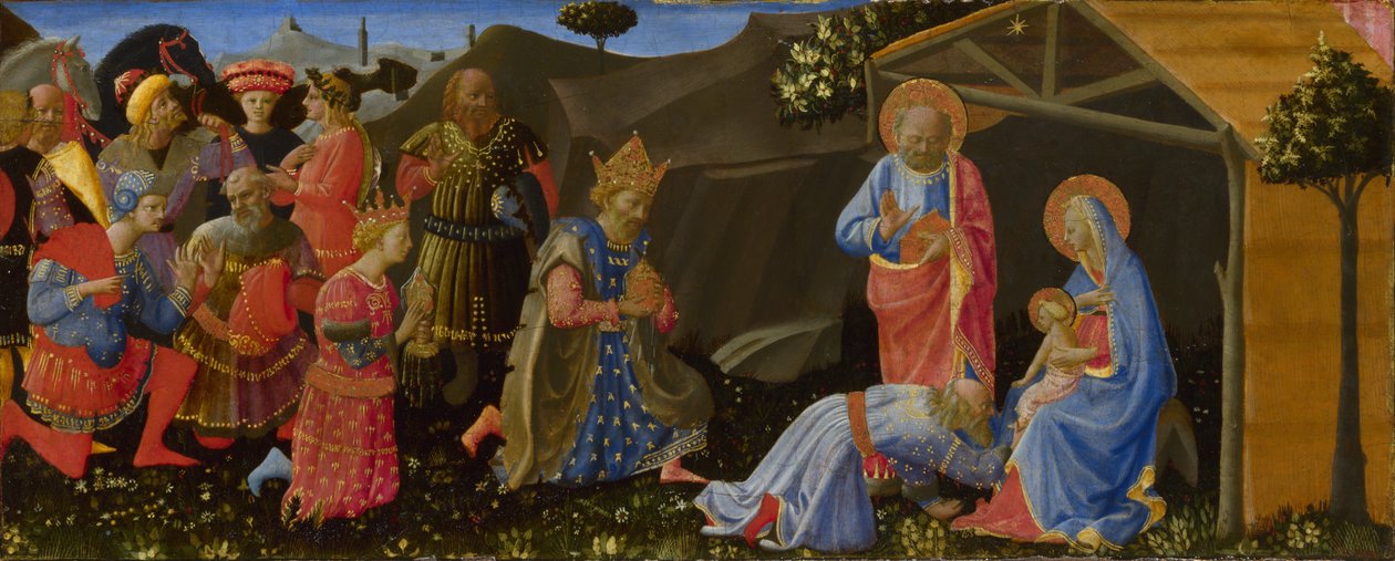 Tillbedjan av Magi, ca. 1433-1434 av Zanobi Strozzi