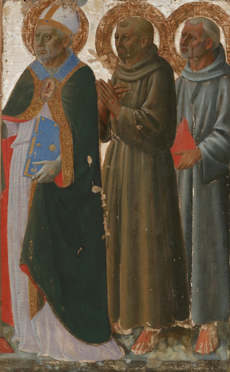 De heliga Zenobius, Franciskus och Antonius av Padua av Zanobi di Benedetto Strozzi