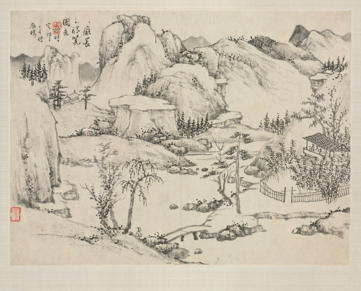 Landskapsalbum i olika stilar: Scenery of Mount Changbai efter Huang Gongwang, 1684. av Zha Shibiao