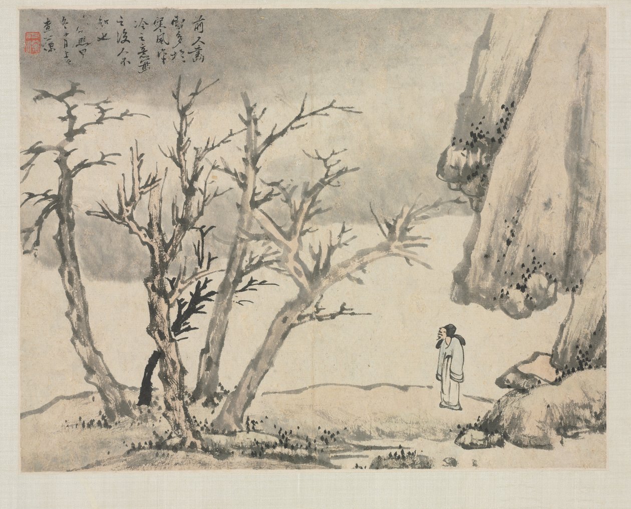 Landskapsalbum i olika stilar: Snowy Landscape, 1684. av Zha Shibiao