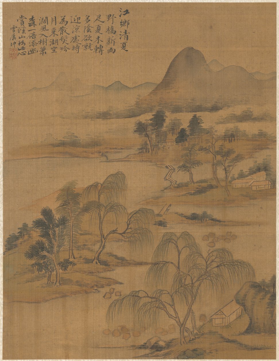 River Village under högsommaren, 1775. av Zhai Dakun