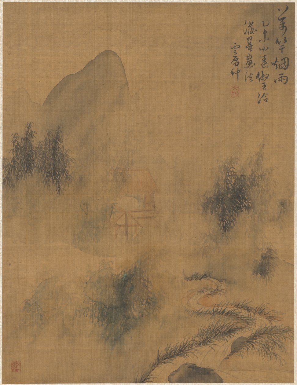 Tio tusen bambu i dimma och regn, 1775. av Zhai Dakun