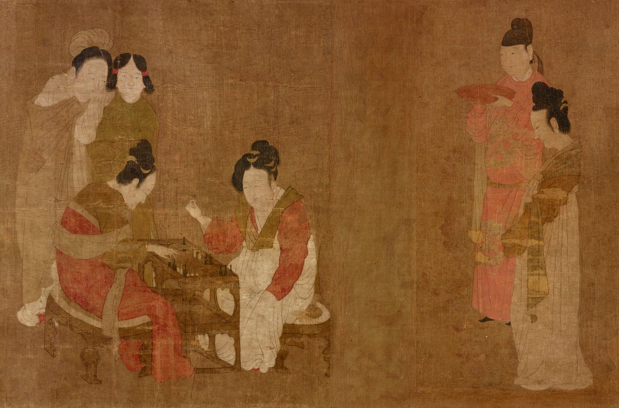 Court Ladies Playing Double-sixes. Freer. Detail av Zhou Fang