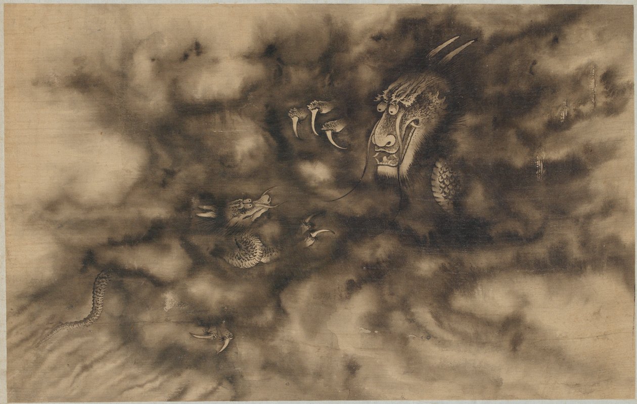 Drakar i moln, Qingdynastin, 1684. av Zhou Xun