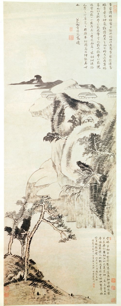 Landskap utan BA Big S Han (Z Tiger DA) (1625-1705) av Bada Shanren