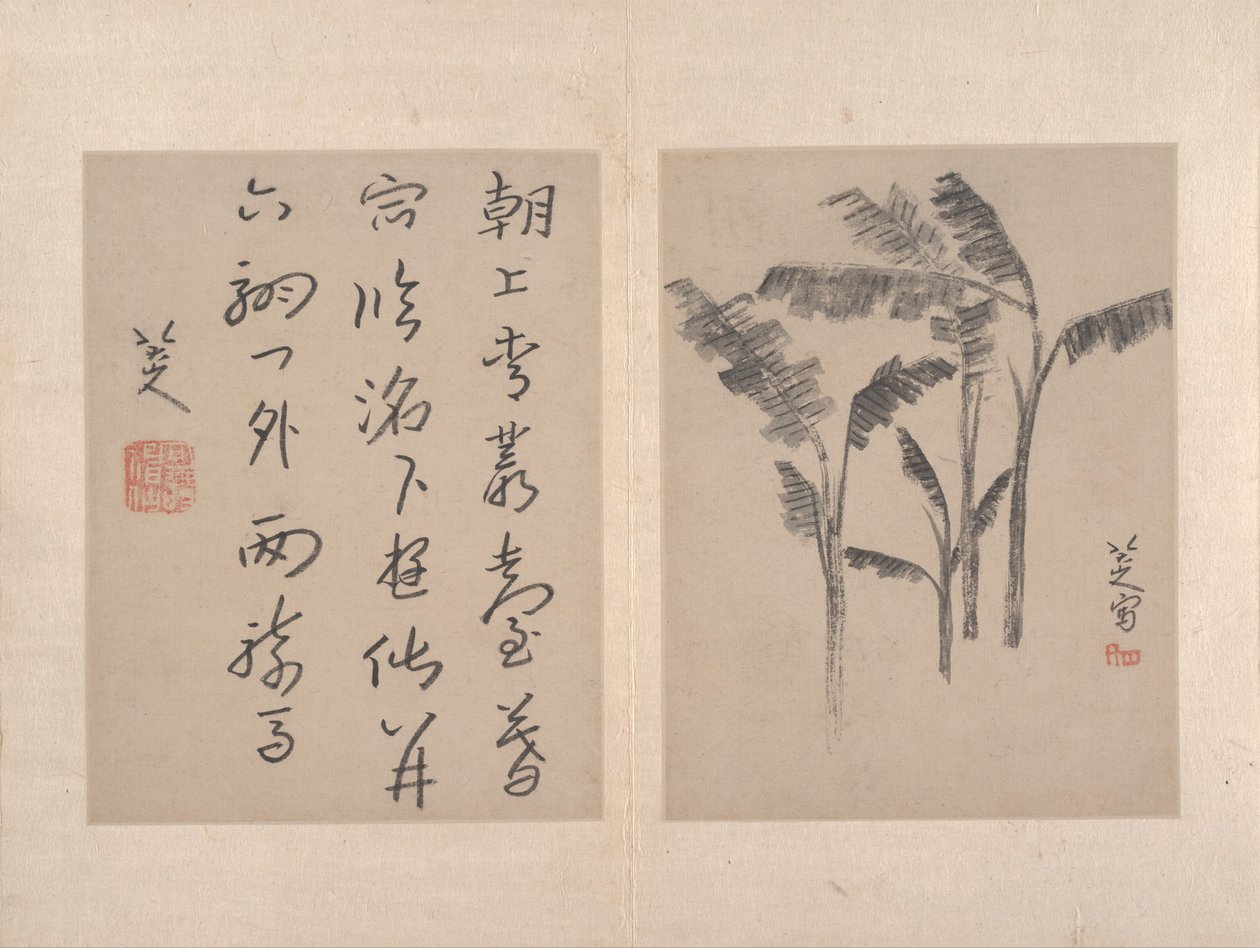 Album med diverse målningar (album med tolv målningar; tusch på papper) av Zhu da (attr.to) Bada Shanren