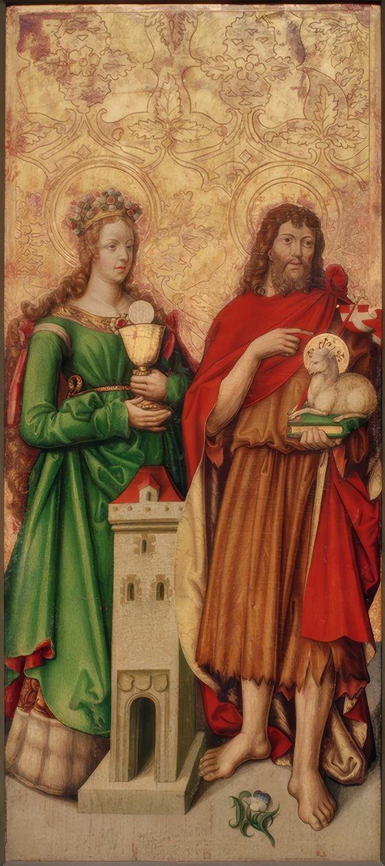 St Barbara och Johannes Döparen av Zürcher Veilchenmeister