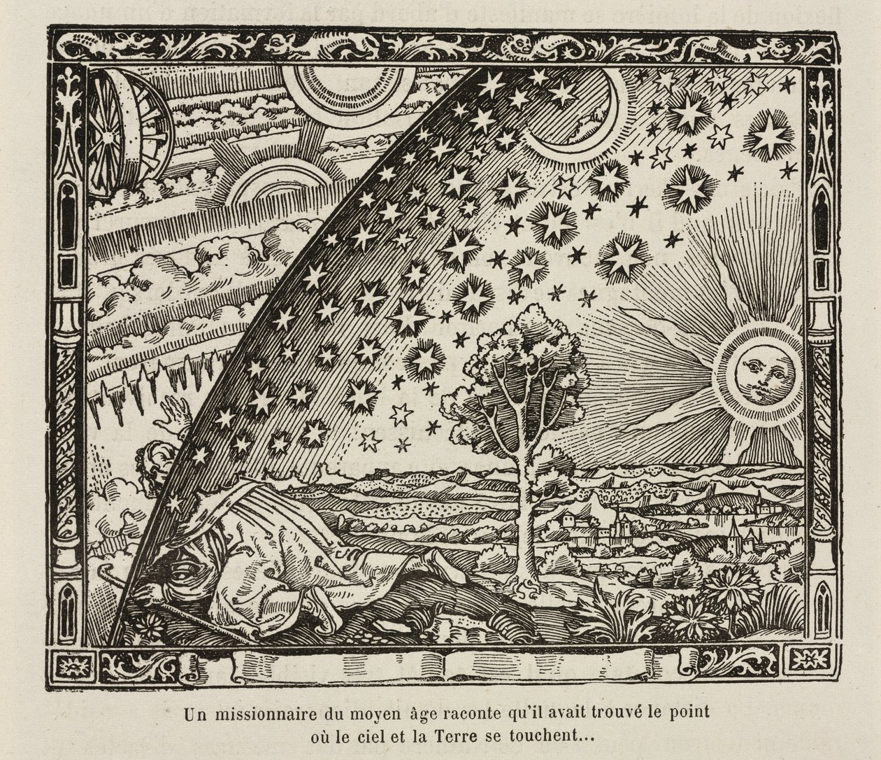 En medeltida missionär hittar punkten där himmel och jord berörs av Frederick (attr. to) Barnard